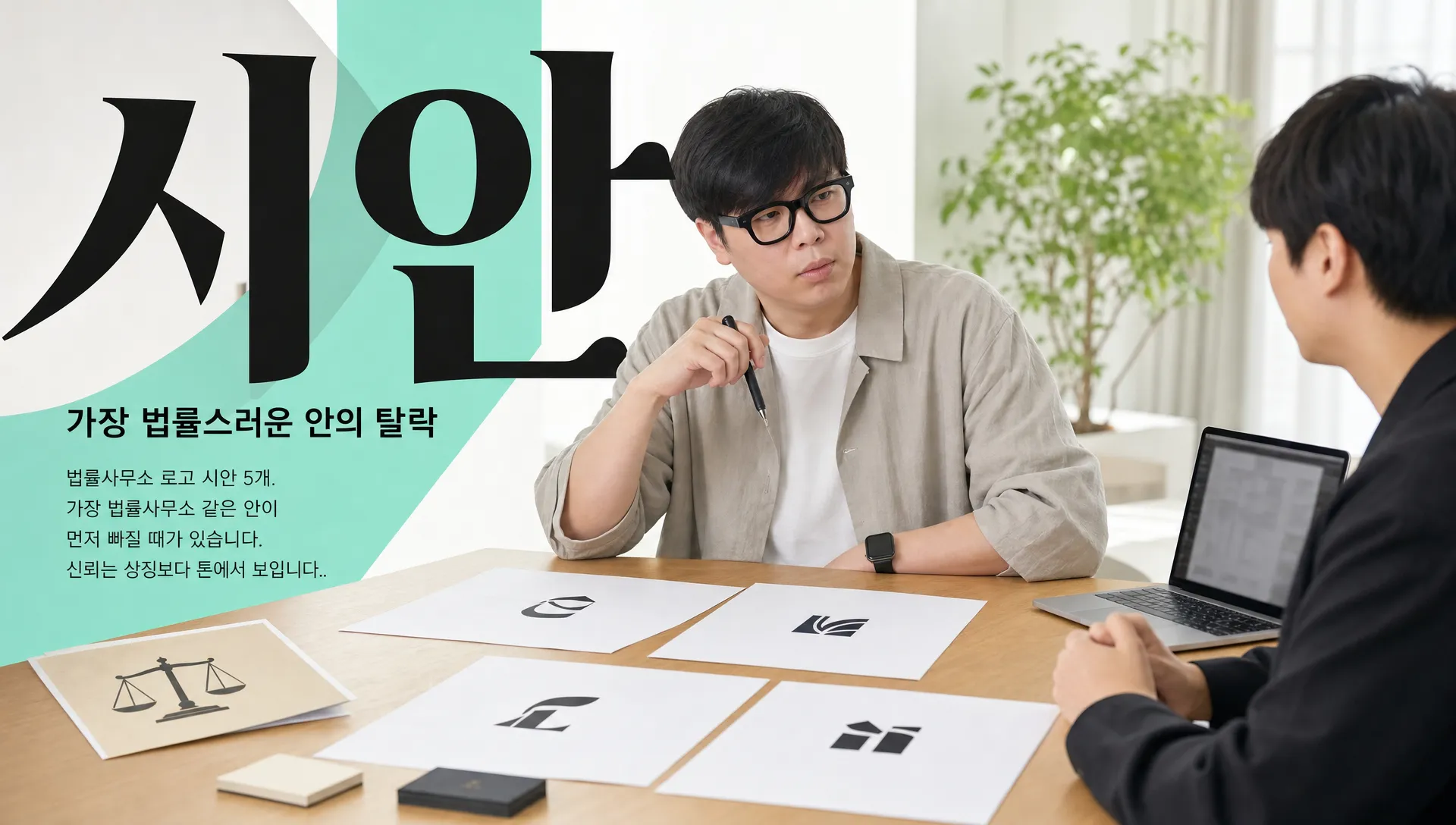 법률사무소 로고 시안 5개, 최종안은 왜 ‘덜 법률스러운 것’이 이겼을까