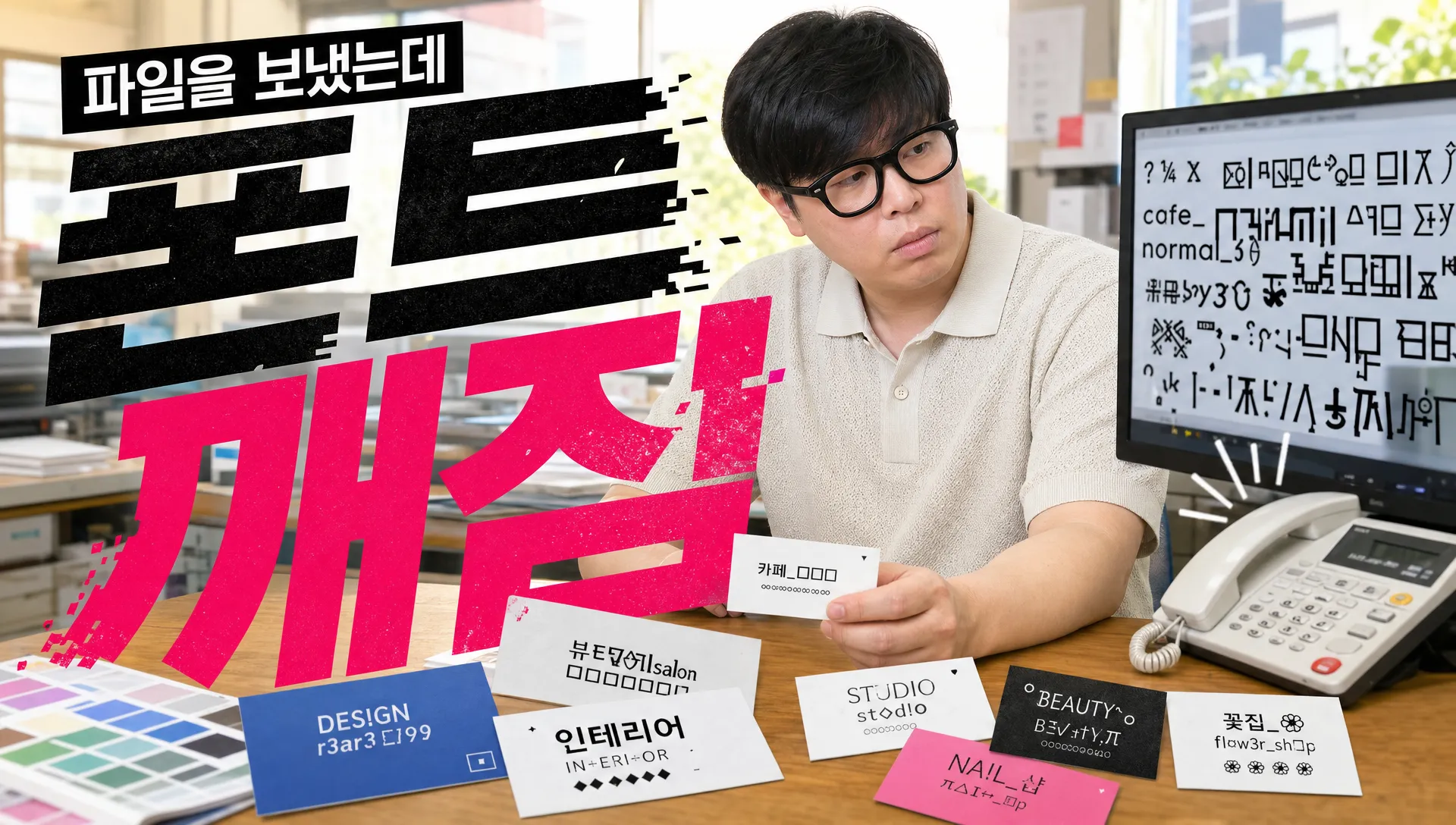 명함 인쇄 맡기기 전, 파일에서 꼭 깨지는 4곳