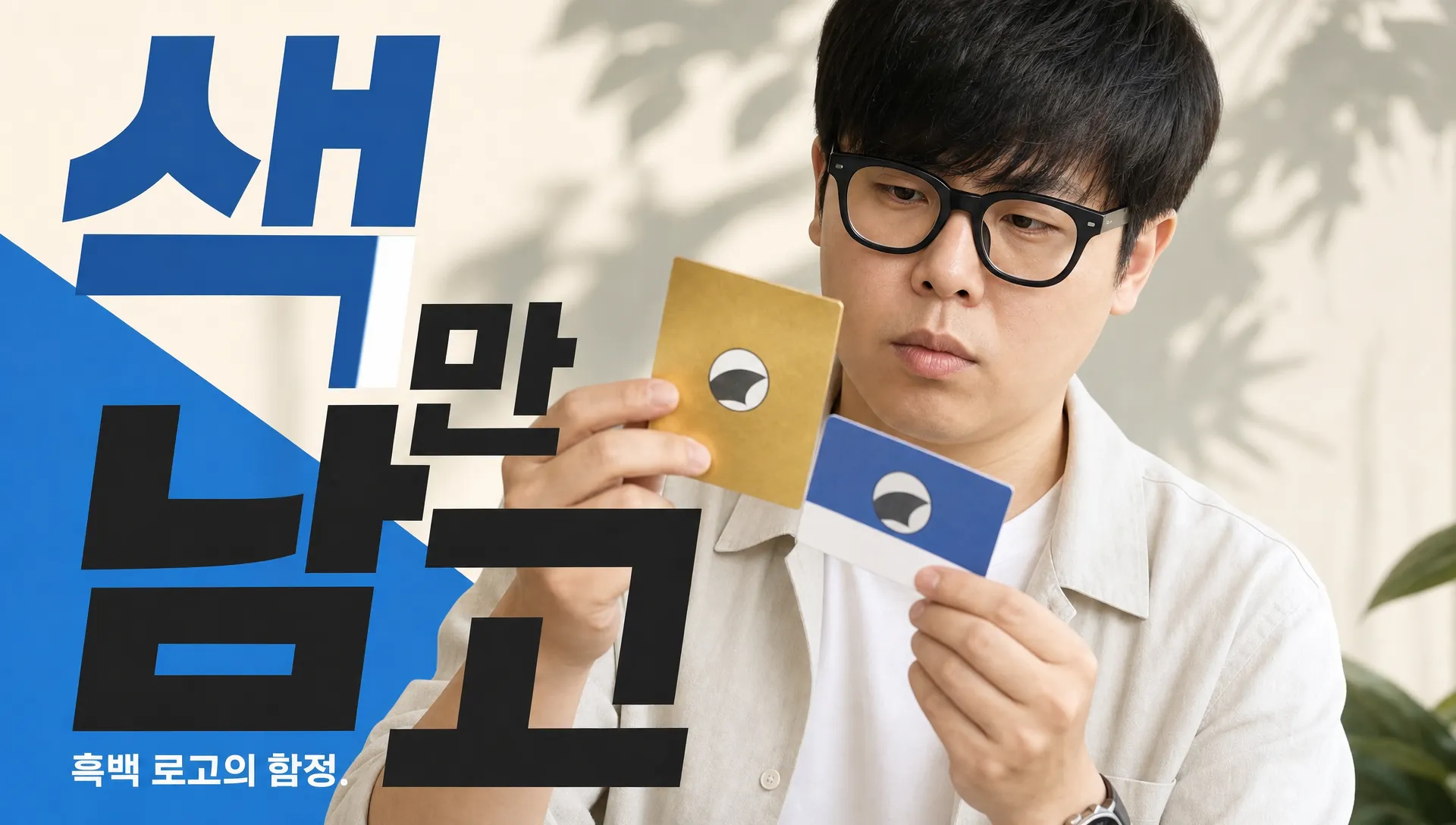 금색·홍색 의료 명함, 로고만 흑백이면 왜 싸 보여질까