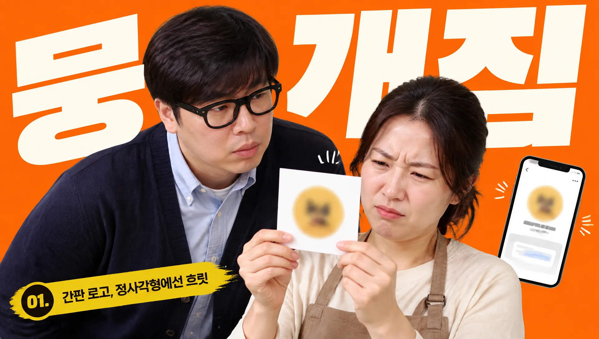 간판으로는 문제 없는 로고, 카카오톡 채널 정사각형에서 글자가 뭉개진다