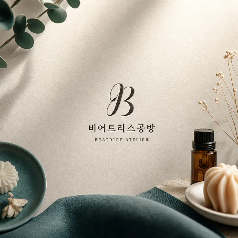뷰티·미용 로고 디자인 — 손과 향의 대화 뷰티 브랜드 로고