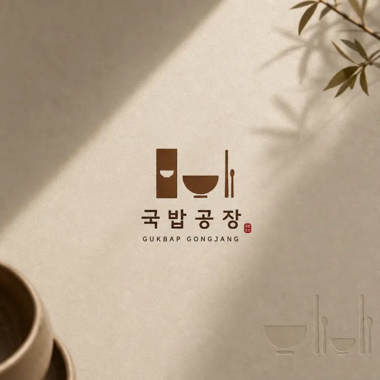 음식점·외식 로고 디자인 — 정통성과 효율의 현대적 단순함 음식점 로고