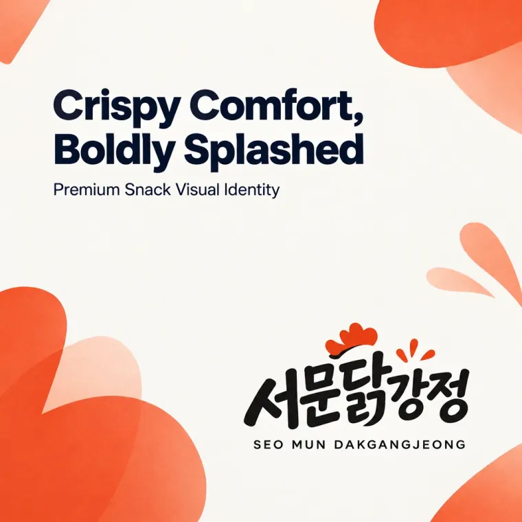 음식점·외식 로고 디자인 — 검정에 새긴 바삭함의 심볼 음식점 로고