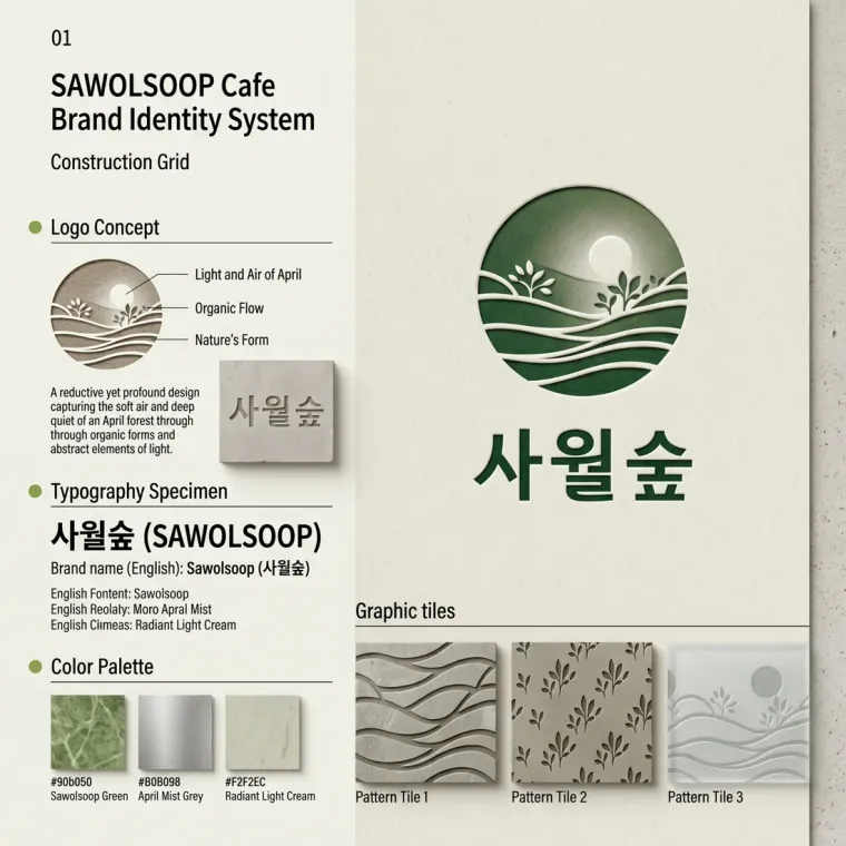 농식품·축산 로고 디자인 — 사월의 부드러운 공기가 머무는 공간 농식품 브랜드 로고