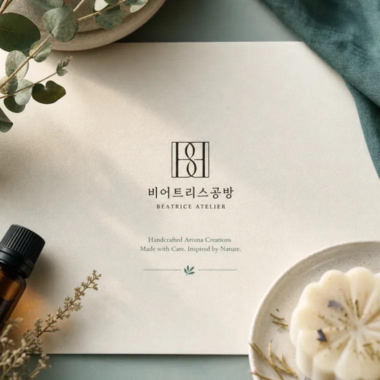 뷰티·미용 로고 디자인 — 손으로 만드는 향 선으로 전하다 뷰티 브랜드 로고