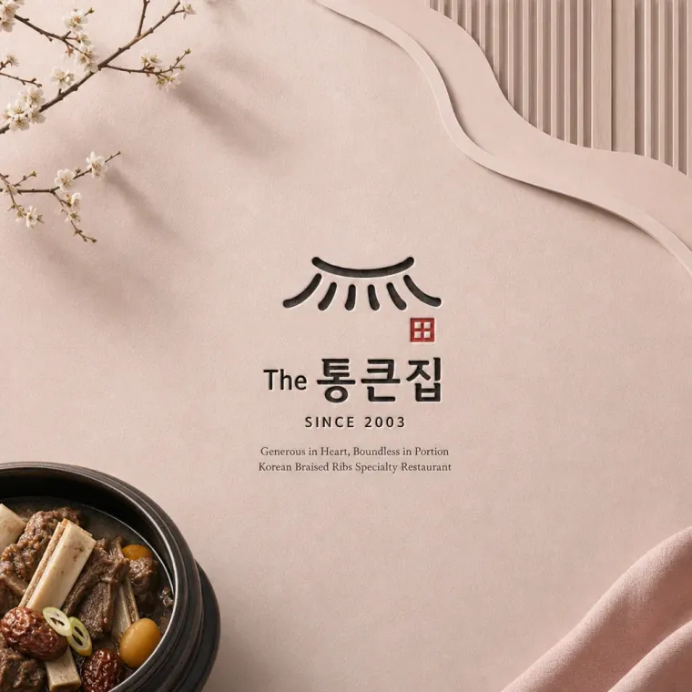음식점·외식 로고 디자인 — 건축의 선으로 전하는 한식의 품격 음식점 로고