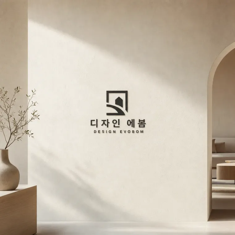 건설·인테리어 로고 디자인 — 에봄 공간의 진화를 담은 미니멀한 봄의 여정 건설·인테리어 기업 로고