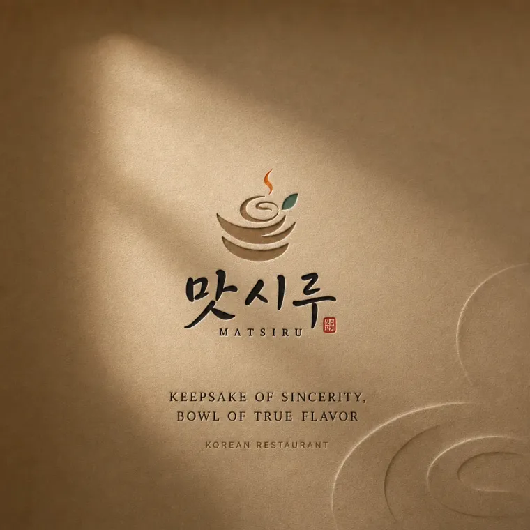 음식점·외식 로고 디자인 — 전통 시루의 곡선미로 완성한 한식 음식점 로고