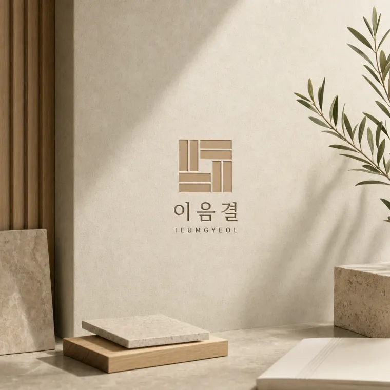건설·인테리어 로고 디자인 — 마감의 결을 잇다 건설·인테리어 기업 로고