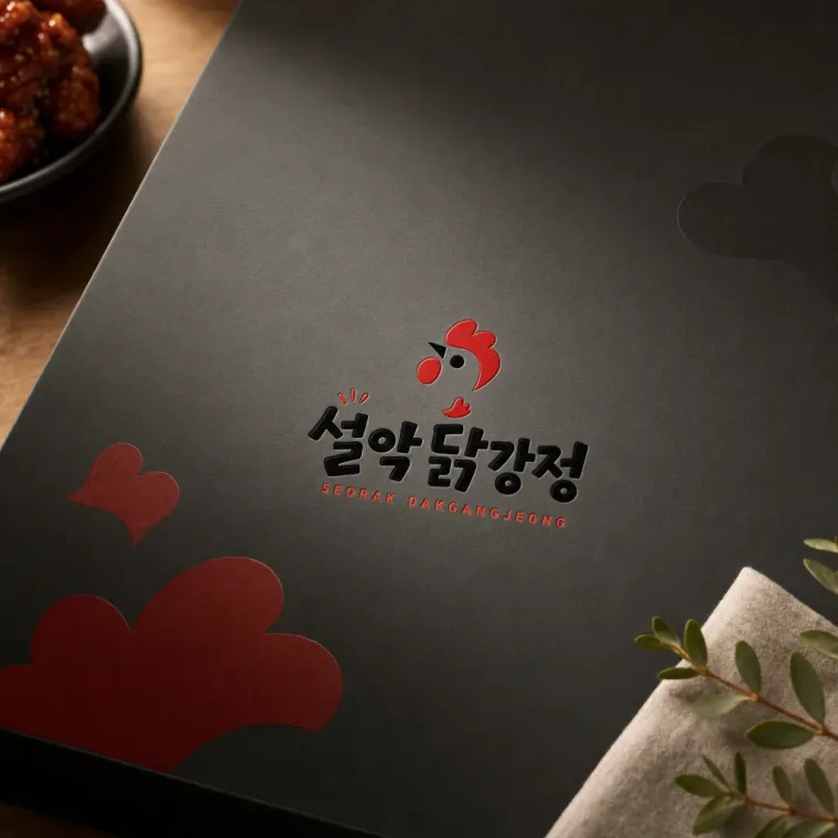 음식점·외식 로고 디자인 — 모던한 닭 캐릭터 음식점 로고