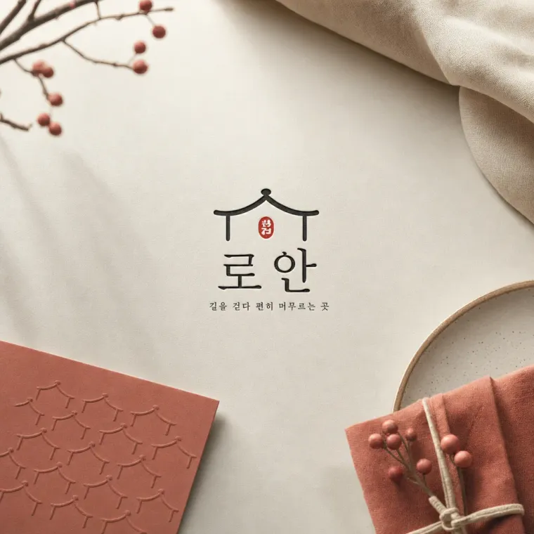 음식점·외식 로고 디자인 — 낯선 길 위 익숙한 편안함의 만남 음식점 로고
