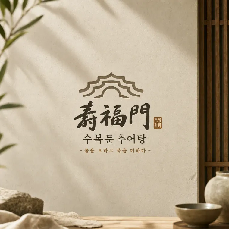 음식점·외식 로고 디자인 — 몸을 보하고 복을 담다 음식점 로고