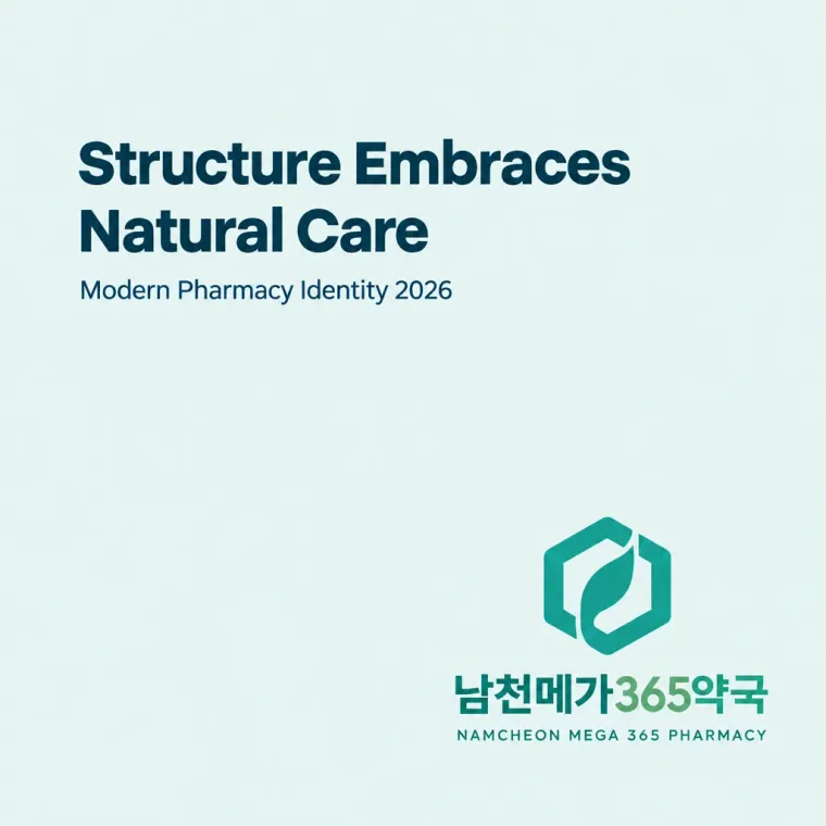 약국·제약 로고 디자인 — 모던 크로스 심볼 약국 로고