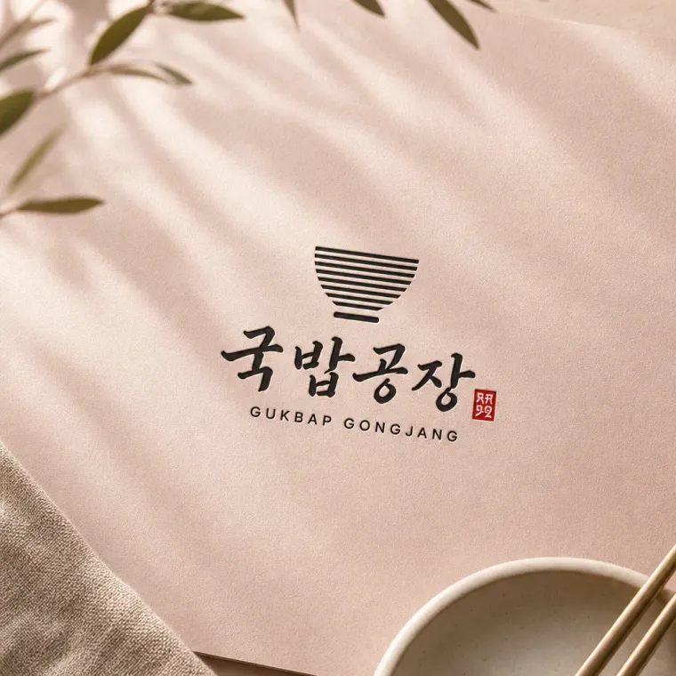 음식점·외식 로고 디자인 — 명확한 형태로 표현한 한식의 효율성 음식점 로고