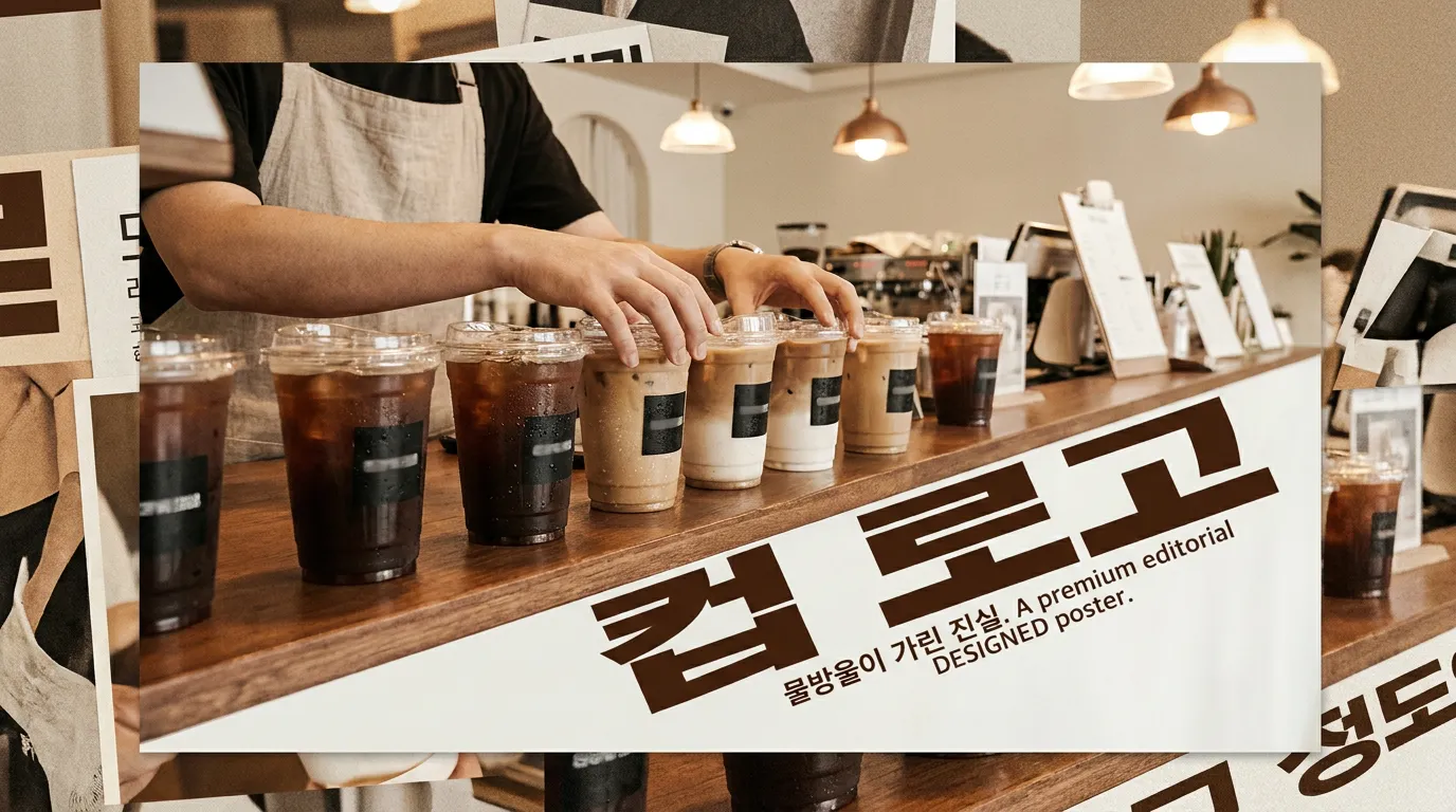 카페 로고 디자인 테이크아웃 컵에선 심볼이 이길까, 글자가 이길까