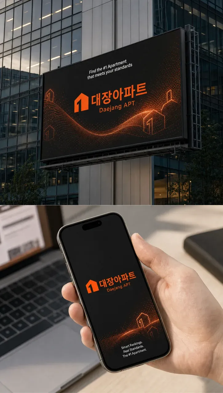 금융·부동산 로고 디자인 — 강렬하고 대담한 조합형 금융·부동산 기업 로고