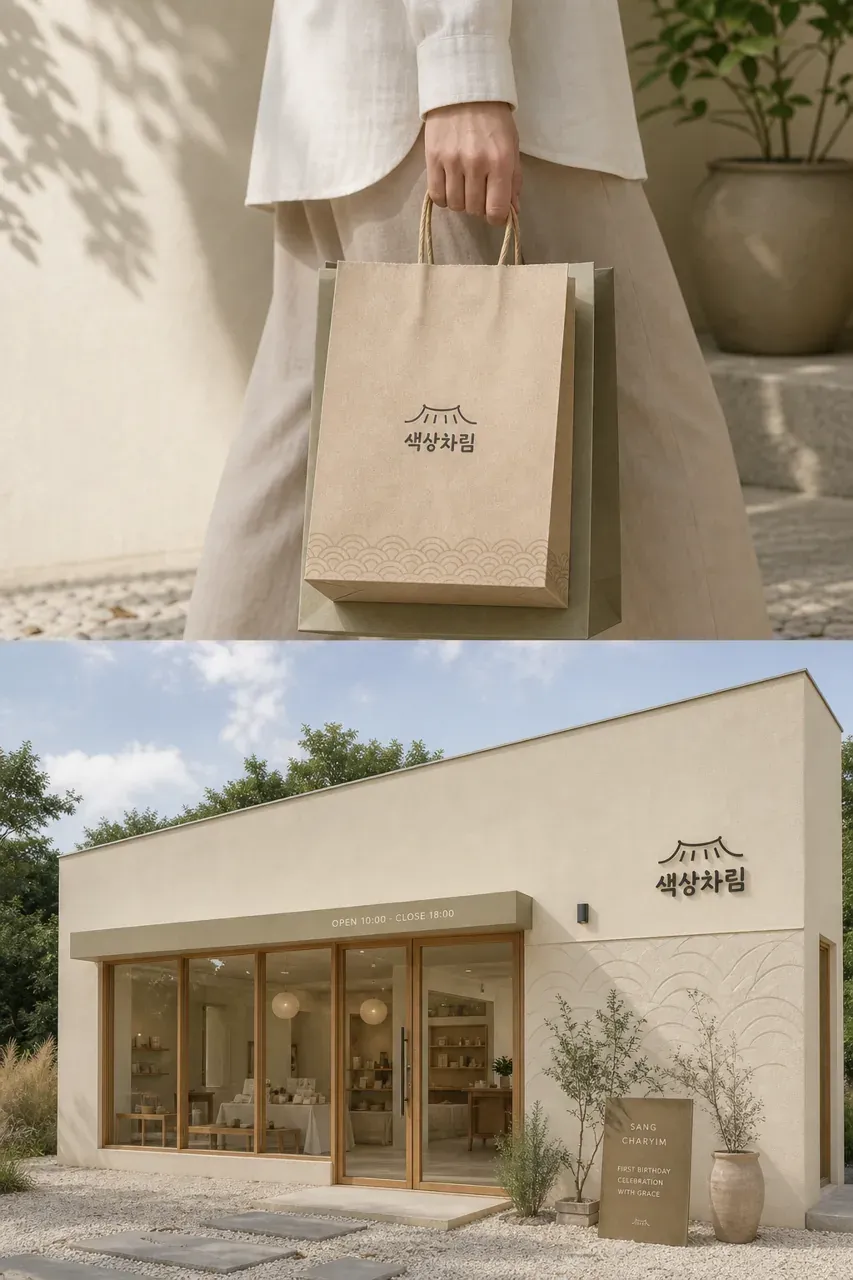 생활·서비스 로고 디자인 — 클래식한 조합형 생활 서비스 브랜드 로고