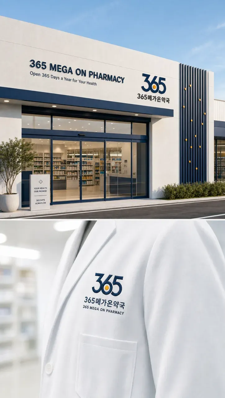 약국·제약 로고 디자인 — 신뢰감 있는 조합형 약국 로고