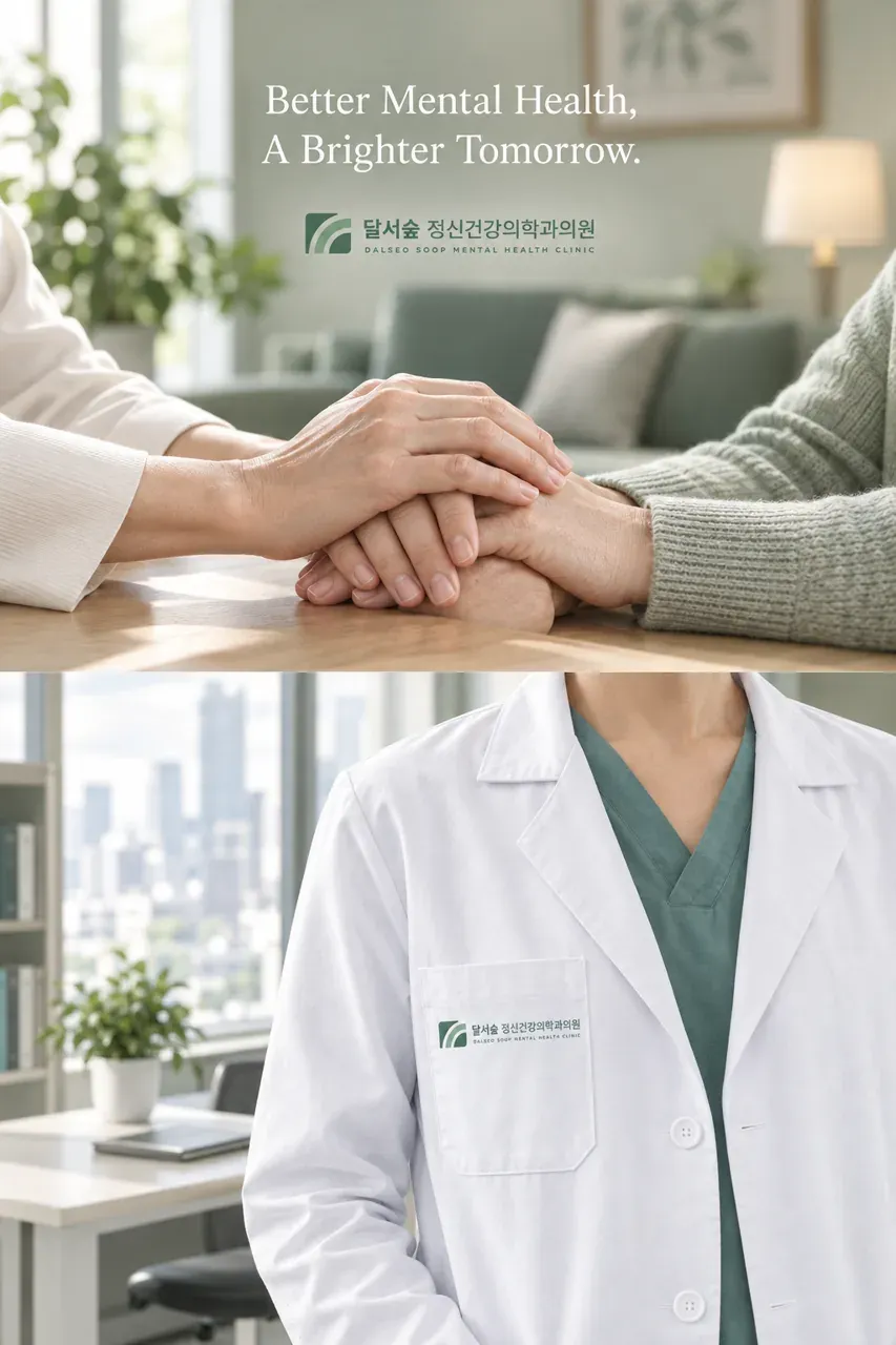 병원·의원 로고 디자인 — 초성의 기하학 숲의 안정 병원 로고