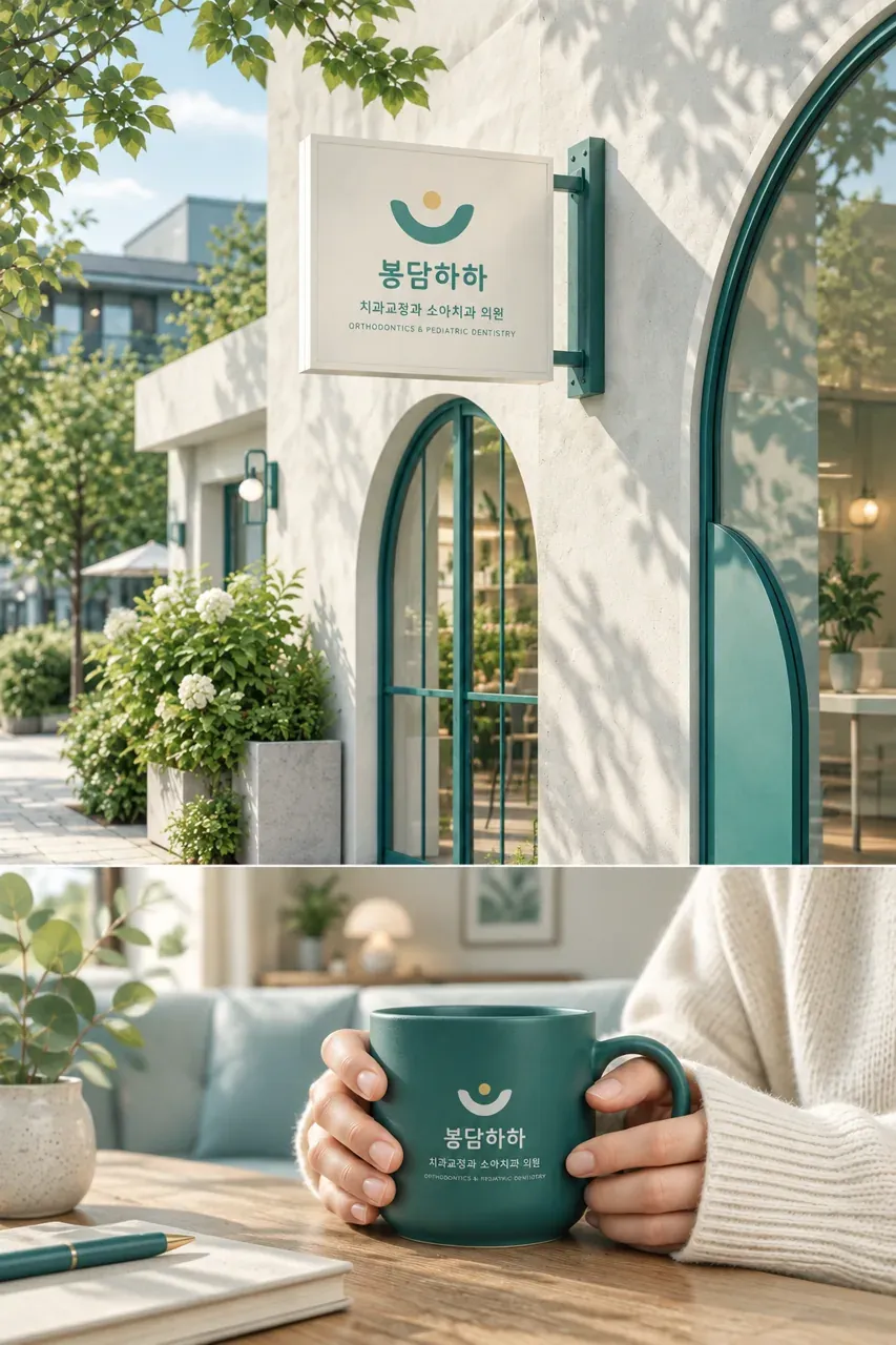 치과 로고 디자인 — 미소와 신뢰를 담은 기하학 심벌 치과 로고