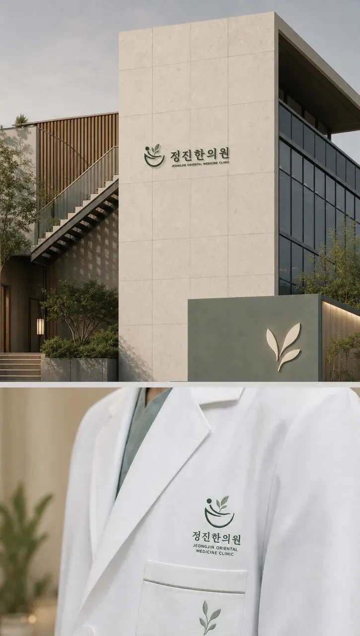 한의원·한방 로고 디자인 — 신뢰의 미니멀 한의원 로고