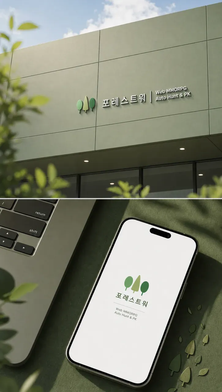 IT·테크 로고 디자인 — 나무 심볼 밝고 심플한 게임의 핵심 정체성 IT 서비스 로고