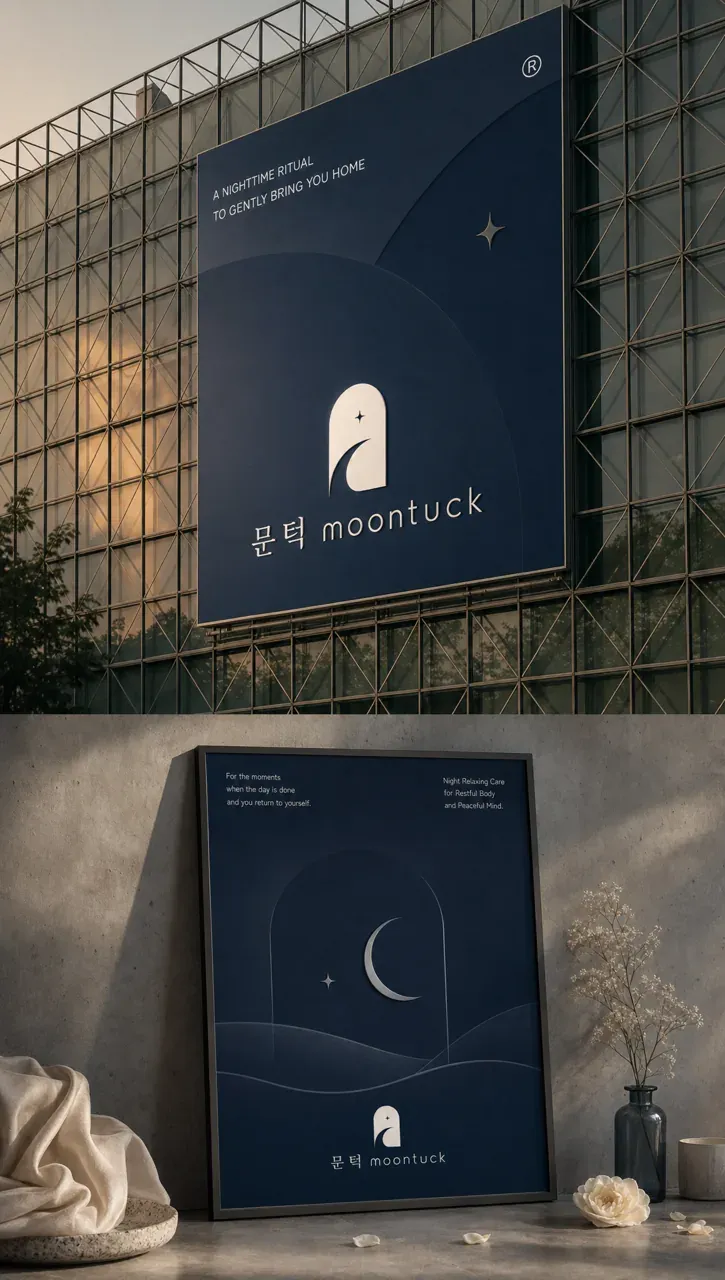 생활·서비스 로고 디자인 — 고요한 밤의 경계를 디자인하다 생활 서비스 브랜드 로고
