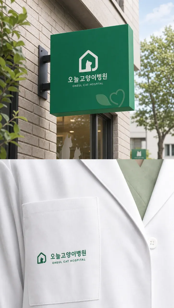 반려동물 로고 디자인 — 고양이의 오늘을 지키는 신뢰 심볼 반려동물 브랜드 로고