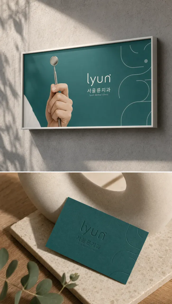 치과 로고 디자인 — 정확한 선의 신뢰 치과 로고