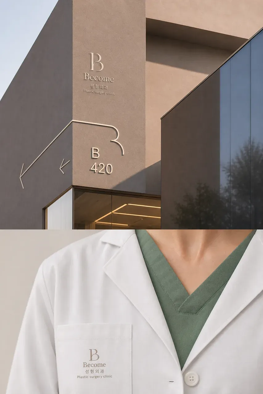 병원·의원 로고 디자인 — 변화의 여정을 담은 미니멀 타이포그래피 병원 로고
