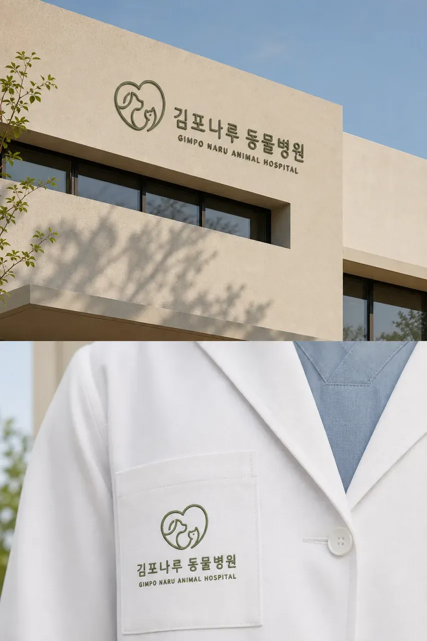 병원·의원 로고 디자인 — 아픈 반려동물이 다시 건강해지는 쉼터 병원 로고