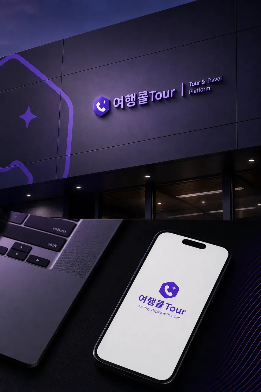 숙박·관광 로고 디자인 — 연결과 여정의 심플 숙박·관광 브랜드 로고