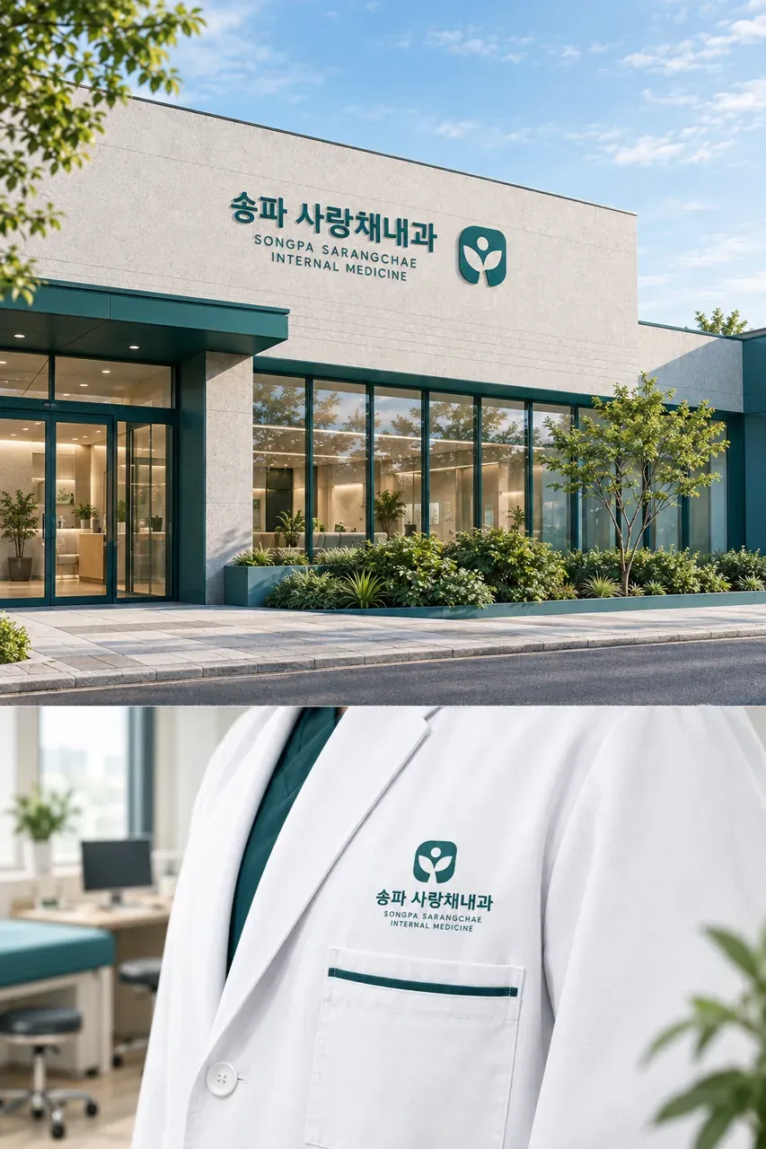 병원·의원 로고 디자인 — 신뢰감 있는 조합형 병원 로고