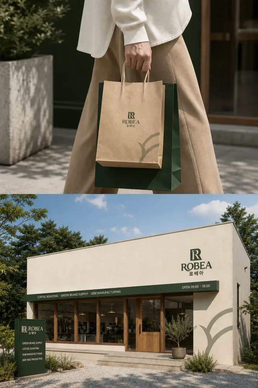 카페·베이커리 로고 디자인 — 프로세스의 정제 카페 로고
