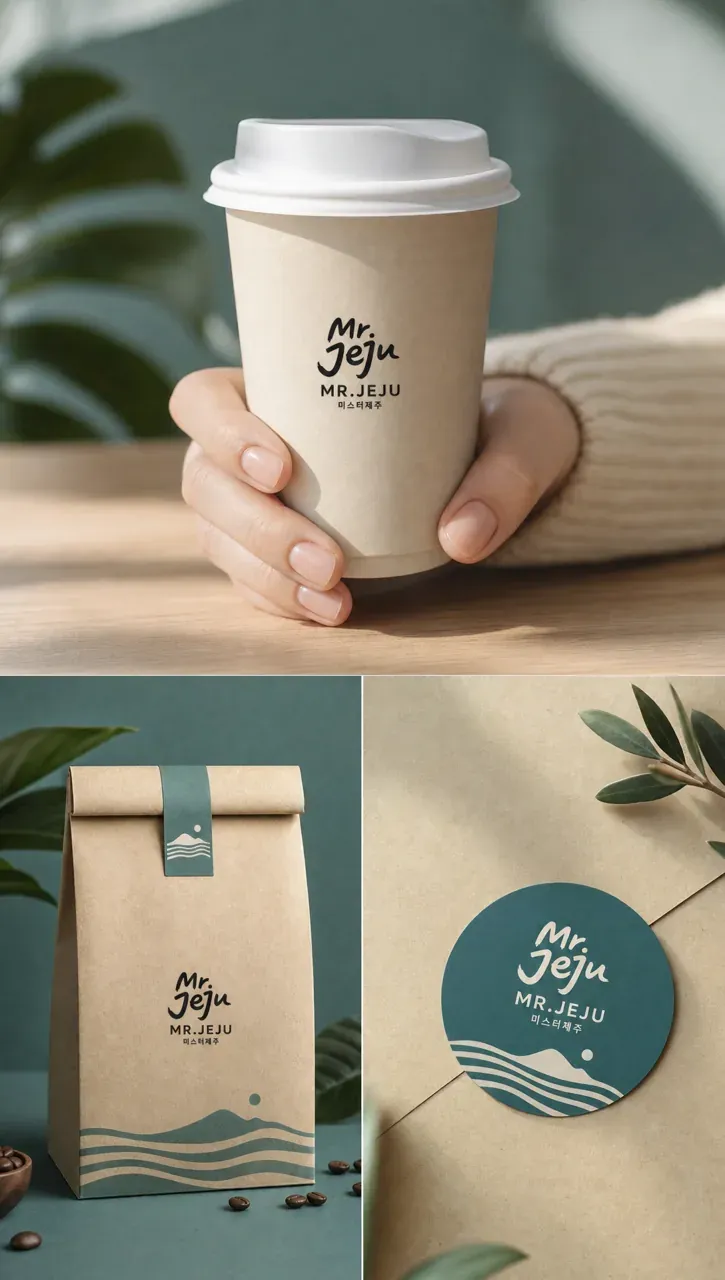 제조·유통 로고 디자인 — 제주의 감각을 담은 현대 정체성 제조·유통 기업 로고