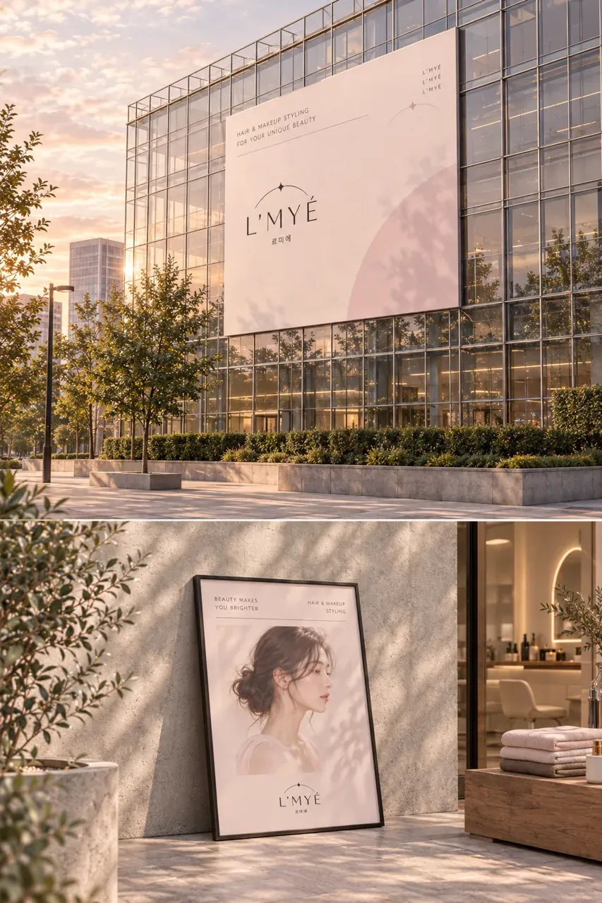 뷰티·미용 로고 디자인 — 프랑스식 우아함과 현대적 정제함의 뷰티 텍스트 뷰티 브랜드 로고