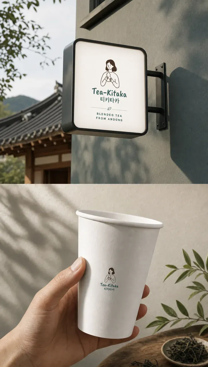 카페·베이커리 로고 디자인 — 미니멀한 조합형 카페 로고