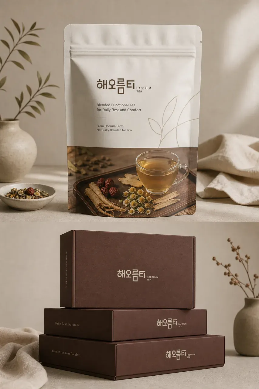 농식품·축산 로고 디자인 — 새벽 햇살처럼 고요한 일상의 쉼을 담은 미니멀 워드마크 농식품 브랜드 로고
