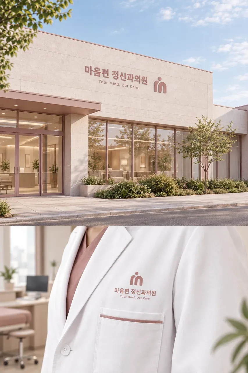 병원·의원 로고 디자인 — 안정된 포용의 모던 정체성 병원 로고