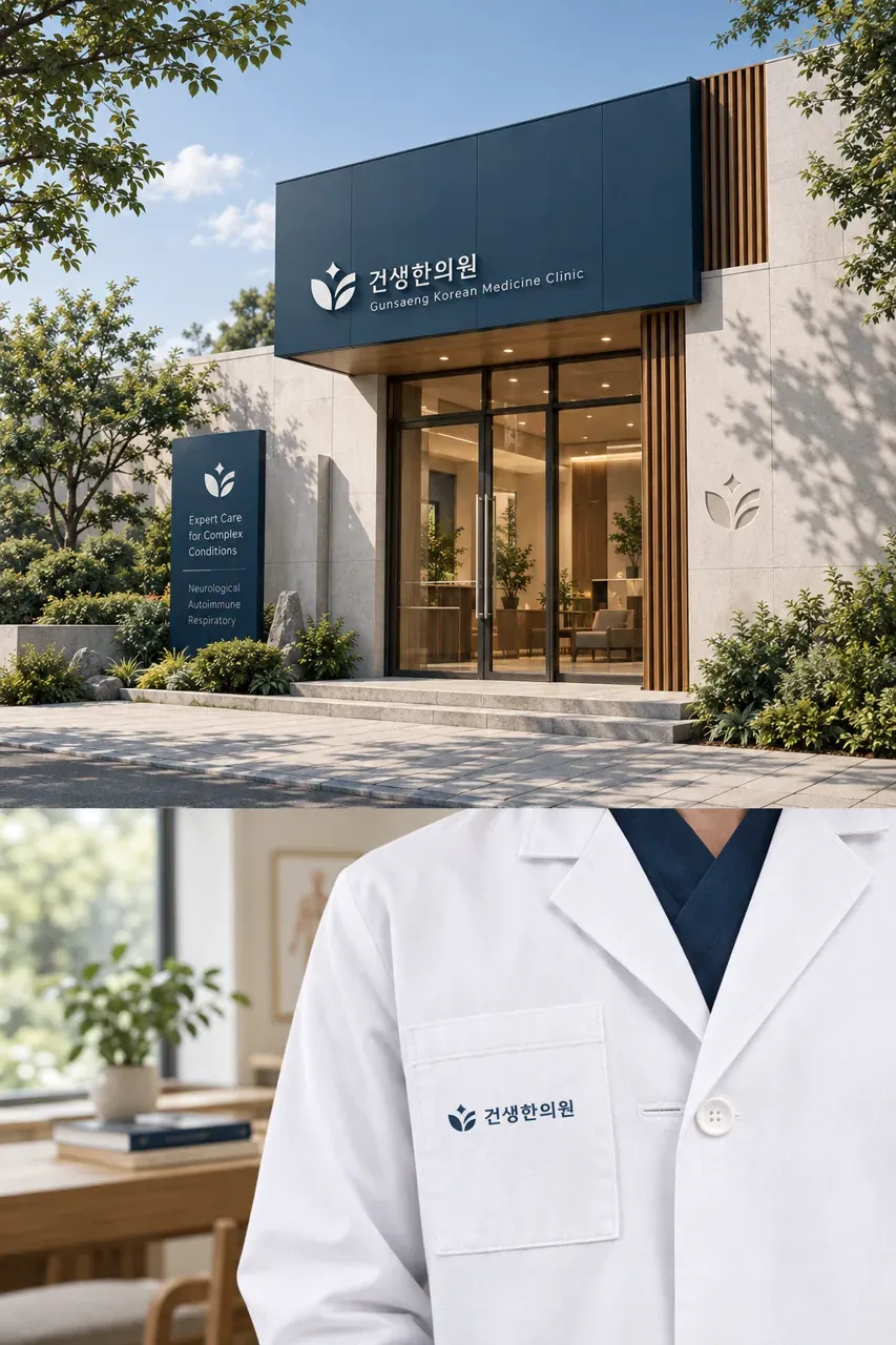 한의원·한방 로고 디자인 — 세포로부터 되찾는 자연치유 한의원 로고 적용 예시