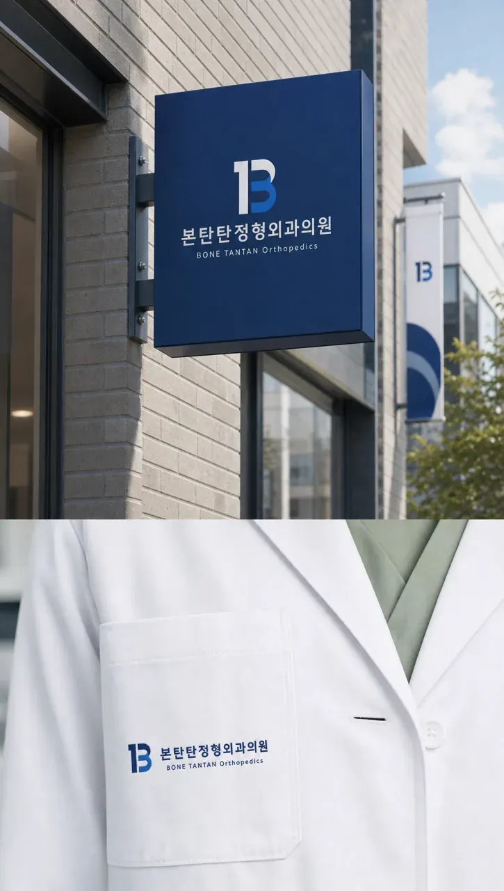 병원·의원 로고 디자인 — 본탄탄 정형외과의원 신뢰의 구조 병원 로고