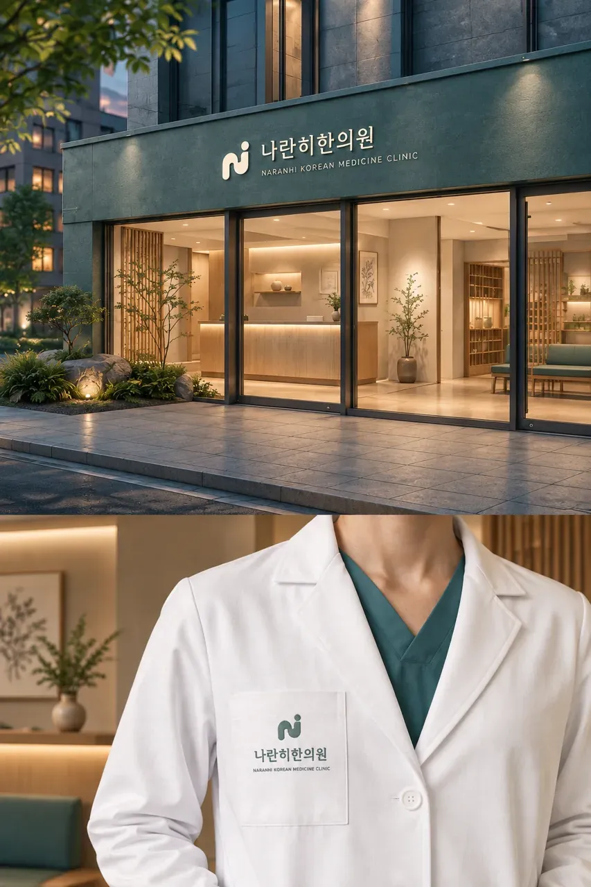 한의원·한방 로고 디자인 — 같은 곳을 바라보며 함께하는 진료 한의원 로고
