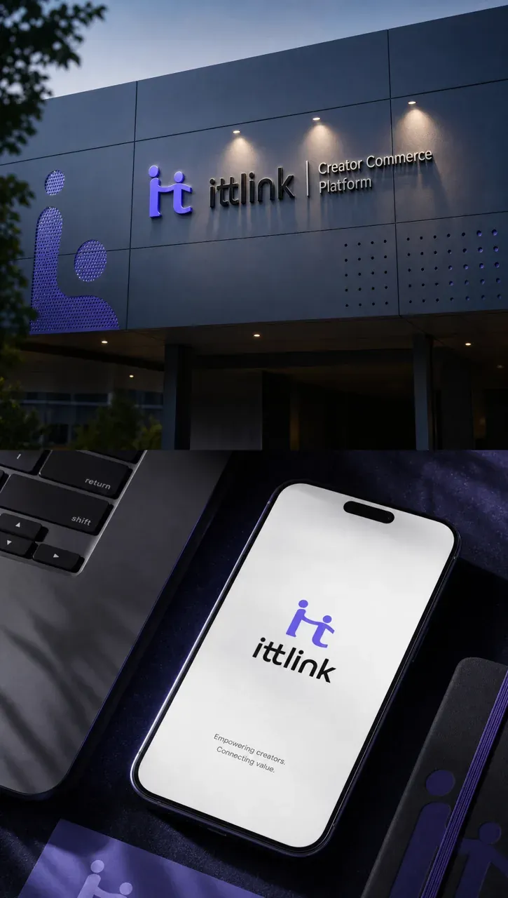IT·테크 로고 디자인 — 신뢰 위의 연결 IT 서비스 로고