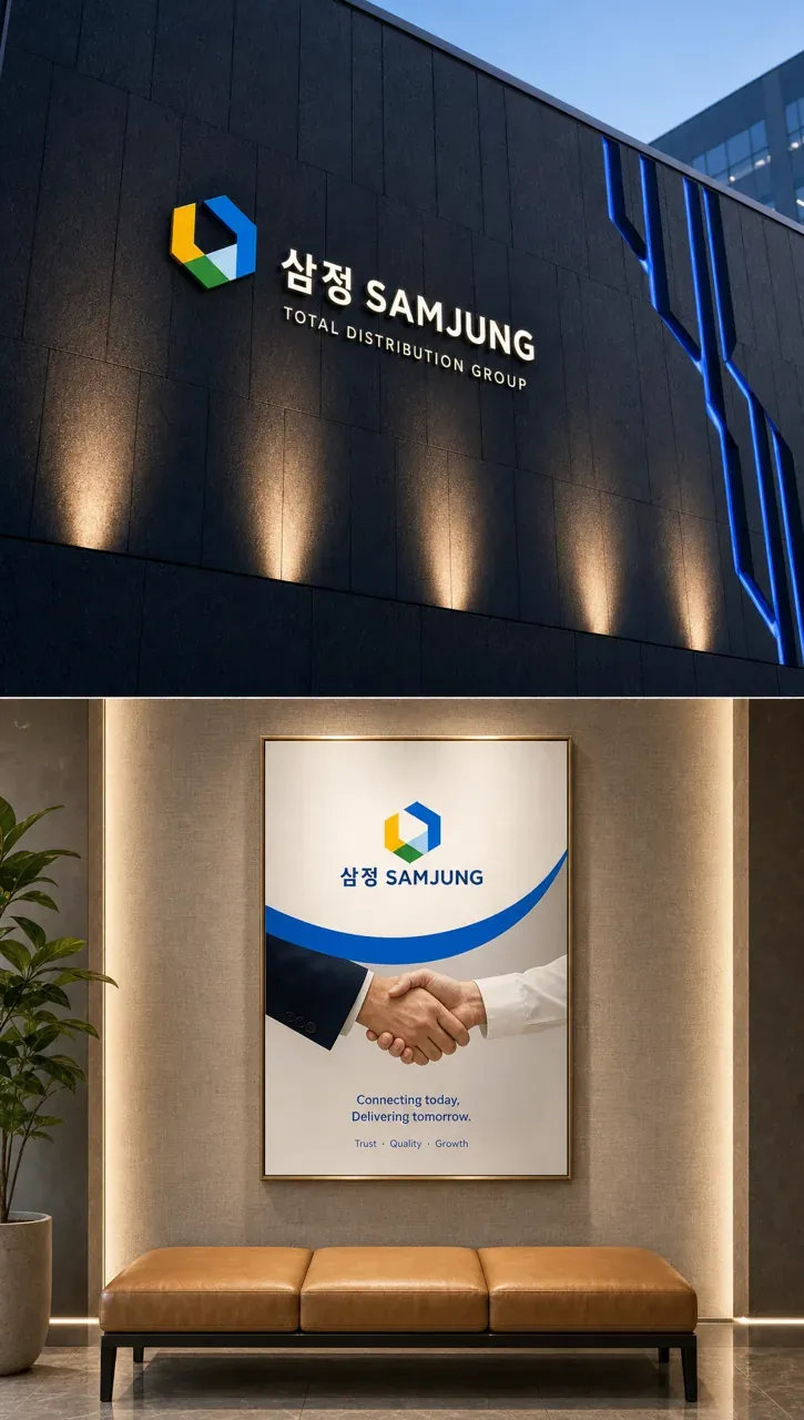 제조·유통 로고 디자인 — 신뢰와 성장을 담은 현대 기업 제조·유통 기업 로고