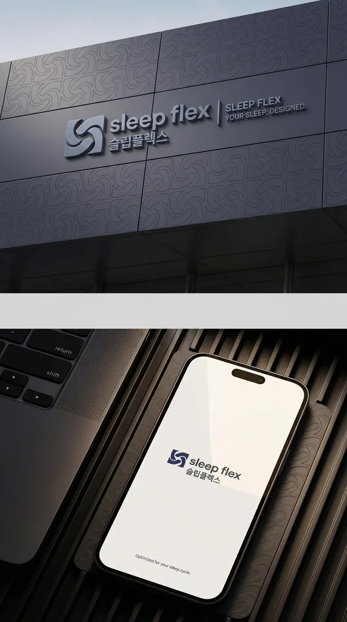 제조·유통 로고 디자인 — 수면의 질을 바꾸는 똑똑한 선택 제조·유통 기업 로고