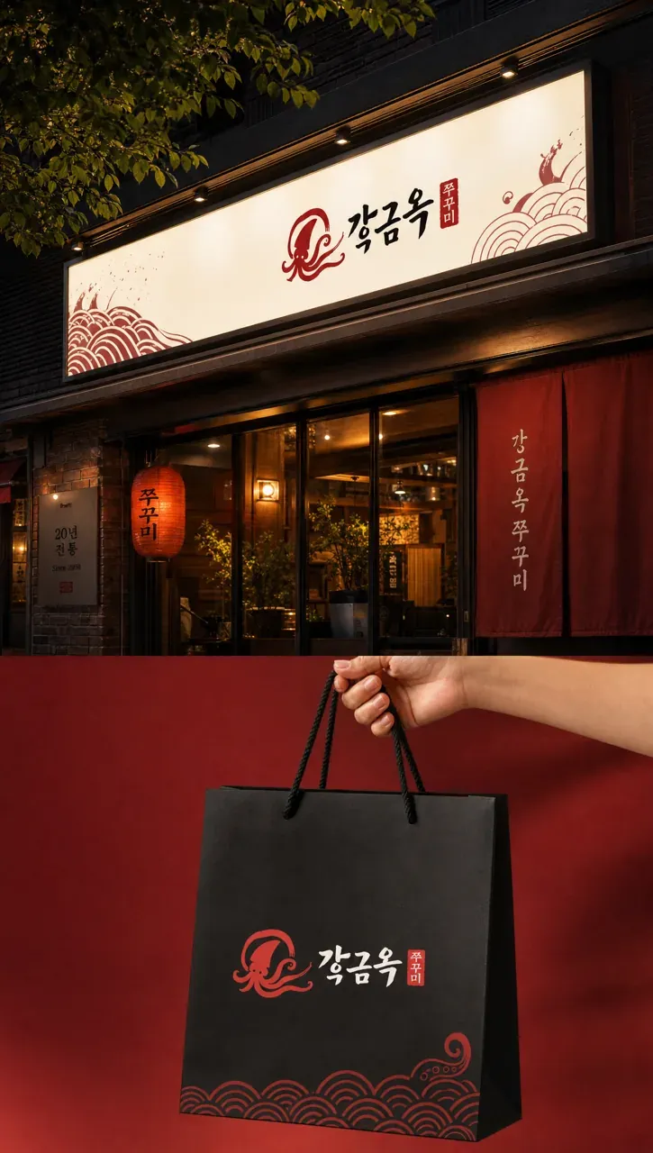 음식점·외식 로고 디자인 — 장인정신의 강인한 맛과 온기 음식점 로고