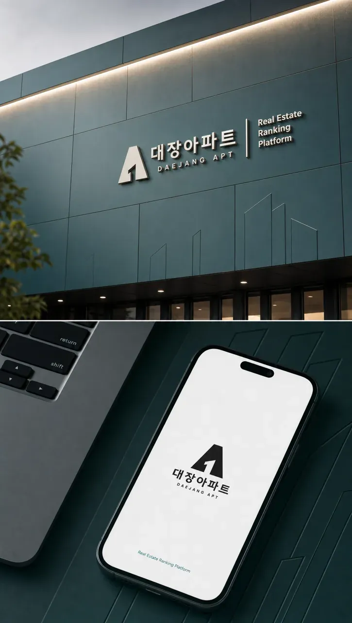 금융·부동산 로고 디자인 — 순위의 신뢰 금융·부동산 기업 로고 적용 예시