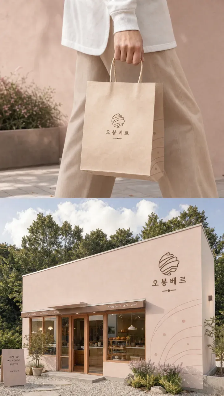 카페·베이커리 로고 디자인 — 버터의 본질을 담은 미니멀 타이포그래피 카페 로고
