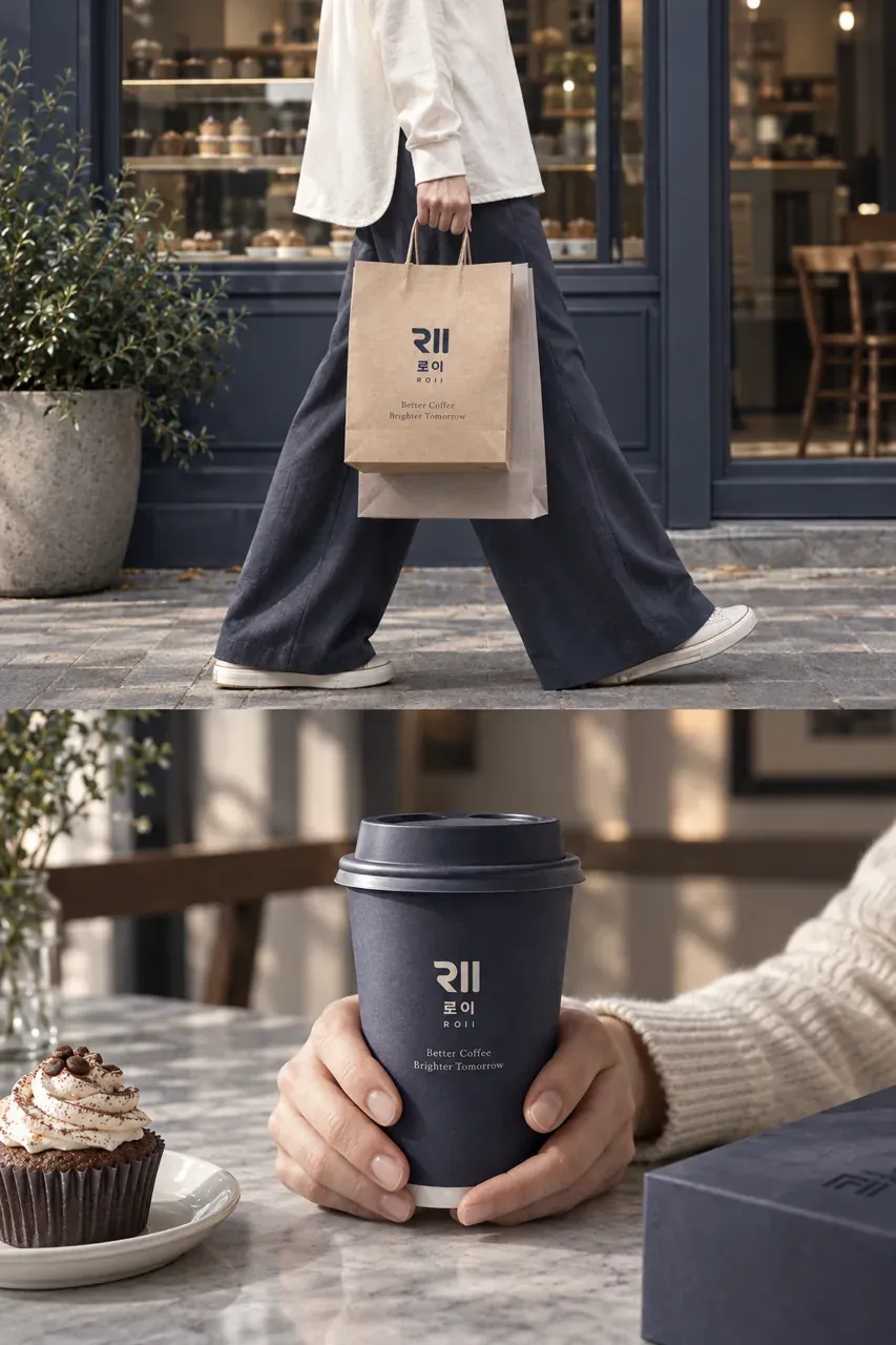 카페·베이커리 로고 디자인 — 모던하고 세련된 조합형 카페 로고