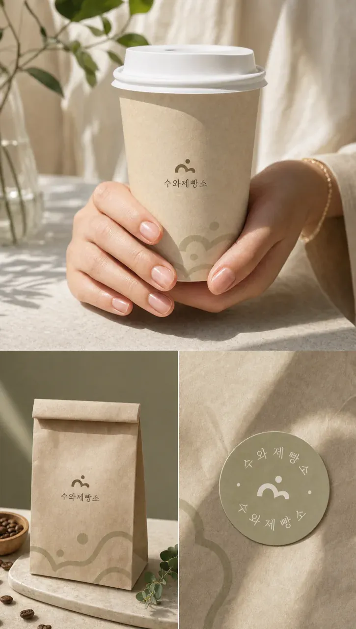 카페·베이커리 로고 디자인 — 부드러운 곡선의 공간 카페 로고